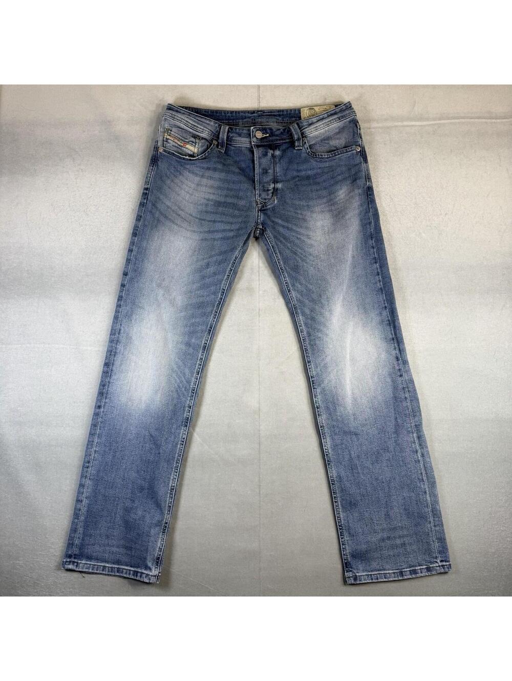 Diesel Larkee Jeans Mens 33x32 Blue Regular Straight Stretch Denim RB038